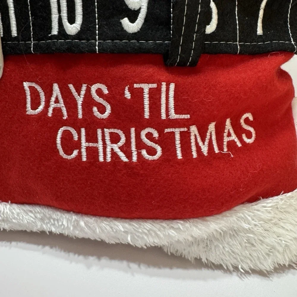 St. Nicholas Square Christmas Countdown Advent Throw Slide Pillow Santa Red